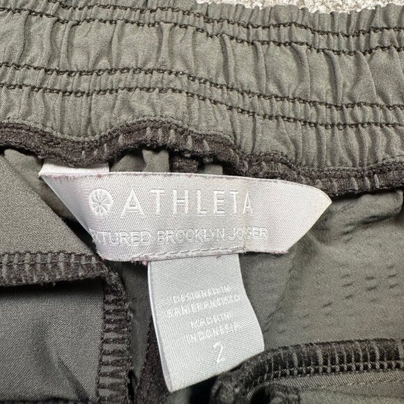 Athleta Textured Brooklyn Jogger Pants Mountain Olive Green Women's Size 2 - Picture 3 of 6